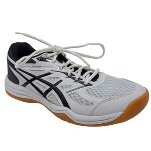 ASICS Upcourt 4 White Black Indoor Court Shoes Womens Size 6 US